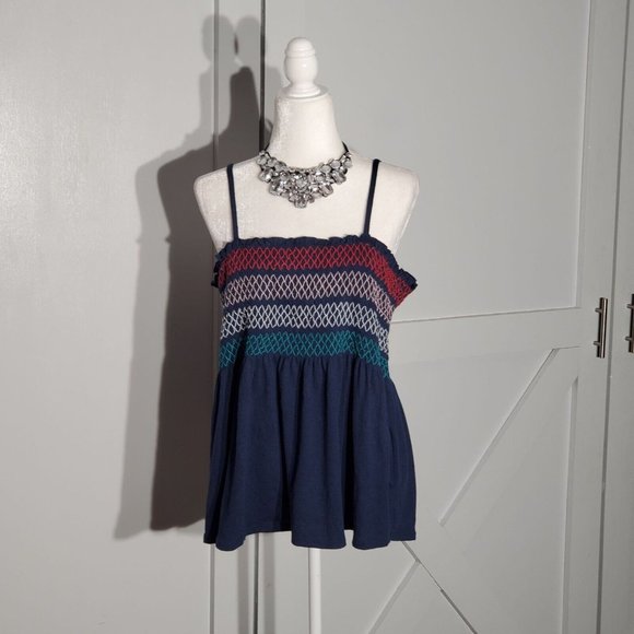 NO BOUNDARIES  BLOUSE COLOR BLUE SLEEVELESS POLY/RAYON SIZE 3X - Picture 1 of 5